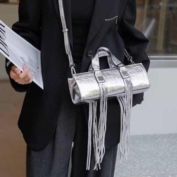 Fringe Muse — Genuine Leather Statement Bag. Women’s crossbody bag - Picture 1 of 9